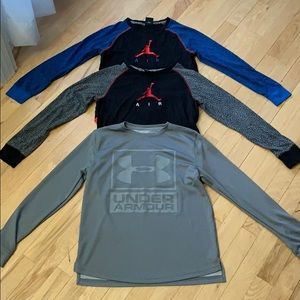 Lot of 3 high-end athletic shirts; UA/Air Jordan